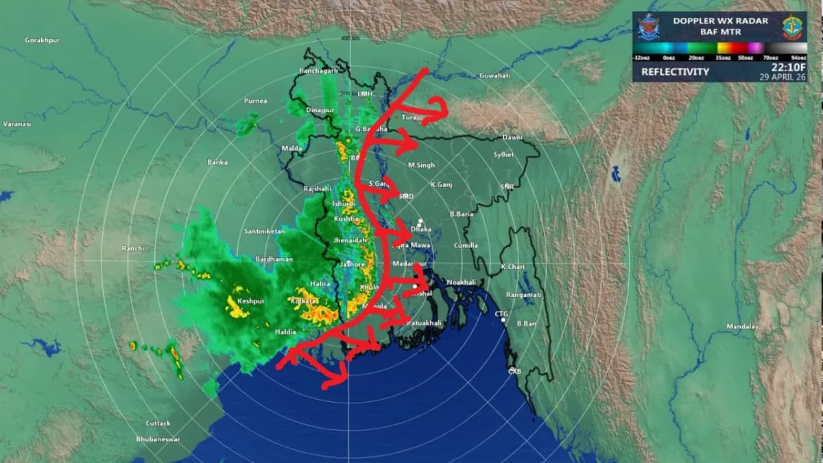 ১৯ জেলায় ঝড়ের পূর্বাভাস, ঢাকাসহ বিভিন্ন অঞ্চলে বজ্রবৃষ্টির সম্ভাবনা। নদীবন্দরগুলোতে ২ নম্বর সতর্ক সংকেত।